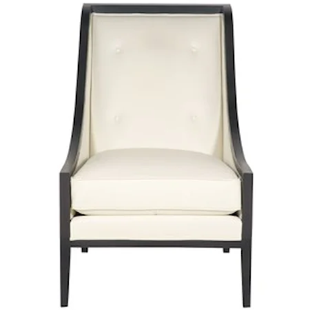 Transitional Upholstered Chair with Exposed Wood Frame